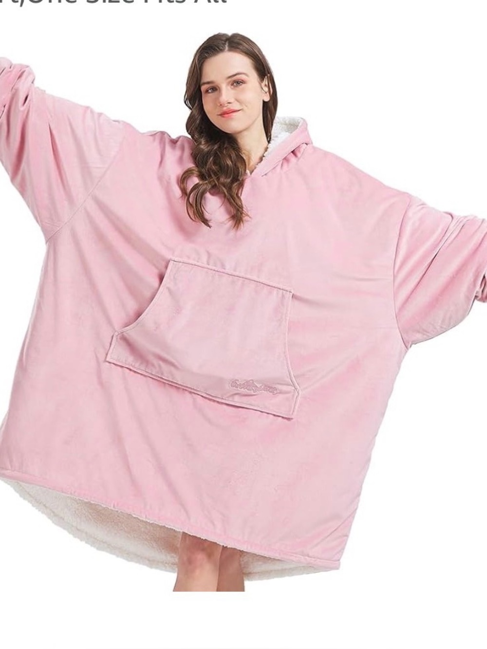 Cozy Oversized Pink Plush Hoodie
